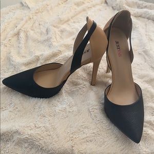 JustFab Pumps Black and Cream